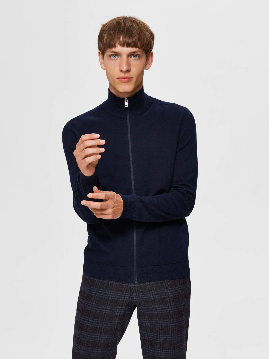 Berg fullzip cardigan - Blå/ Navy Blazer